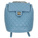 シャネル CHANEL A91121 マトラッセキャビアスキンリュック(ライトブルー)【311052】【GZ11】【小物】【中古】bb379#rinkan*B