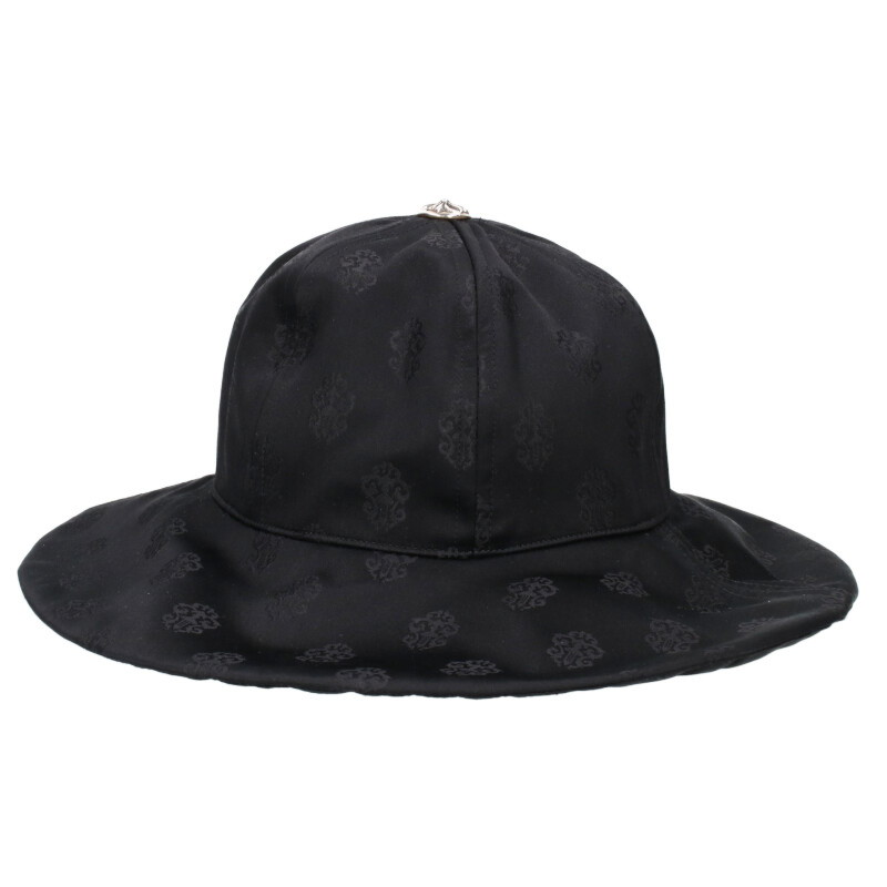 クロムハーツ Chrome Hearts サイズ:L クロスボールダガーシルクハット(ブラック×シルバー)【411052】【GZ11】【小物】【中古】bb17#rinkan*S