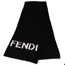 フェンディ FENDI FXS124 AI4F ロゴウールマフラー(ブラック)【921052】【BS99】【小物】【中古】bb356#rinkan*B