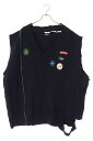 ラフシモンズ RAF SIMONS サイズ:1 Oversized destroyed V-neck gilet with badges オーバーサイズデストロ...