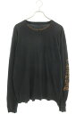 クロムハーツ Chrome Hearts サイズ:XL CH L S 1 ネックロゴ長袖カットソー(ブラック×ブラウン)【811052】【SJ02】【メンズ】【中古】bb17#rinkan*B