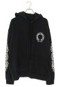 クロムハーツ Chrome Hearts サイズ:XL SWTSHRT PLVR プルオーバーパーカー 袖フローラルバックホースシュープリントプルオーバーパーカ...