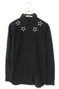 ジバンシィ GIVENCHY サイズ:41 17SS 17S 6068 300 ネックスター刺繍デザイン長袖シャツ(ブラック)【221052】【BS99】【メン...