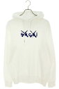 サカイ Sacai ×カウズ KAWS サイズ:2 21SS Flock Print Hooide 21-0286S ロゴプリントパーカー(ホワイト)【102...
