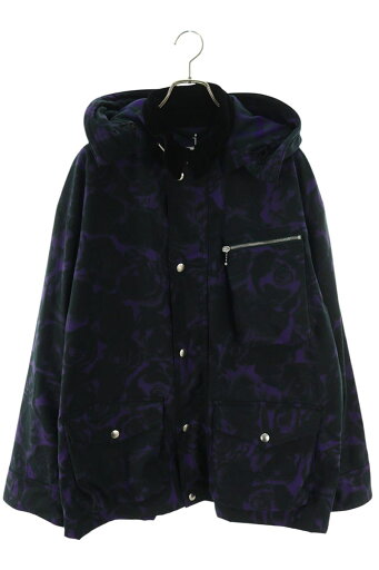 バーバリー Burberry サイズ:L 8076688 ロースプリントフーデッドブルゾン(ブラック×パープル調)【121052】【BS55】【メンズ】【中古】bb356#rinkan*S バーバリー Burberry サイズ:L 8076688 ロースプリントフーデッドブルゾン(ブラック×パープル調)【121052】【BS55】【メンズ】【中古】bb356#rinkan*S