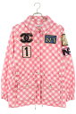 シャネル CHANEL サイズ:38 P74093V65695 スパンコール装飾チェックシルクブルゾン(ピンク×ホワイト)【102052】【BS99】【レディー...