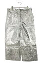 クリスチャンディオール Christian Dior サイズ:42 857P24A3908 コーティング加工ワイドロングパンツ(シルバー)【421052】【BS...
