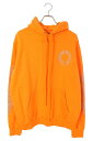 クロムハーツ Chrome Hearts サイズ:M SWTSHRT PLVR LTD マイアミ限定バックホースシュープリントパーカー(オレンジ)【421052...
