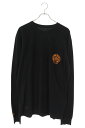 クロムハーツ Chrome Hearts サイズ:XL CH L S LTD スタッフ限定バックホースシュープリント長袖カットソー(ブラック×オレンジ)【621...