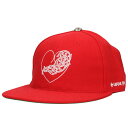 クロムハーツ Chrome Hearts サイズ:7.75 FITTED WOOL ACRYLIC SERGE ハートロゴ刺繍ベースボール帽子(レッド)【621...