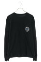 クロムハーツ Chrome Hearts サイズ:L CH L S 1 STAFFバックホースシュープリント長袖カットソー(ブラック×ブルー)【821052】【...