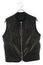 クロムハーツ Chrome Hearts サイズ:S PAPA パパ バッククロスパッチキルティングベスト(ブラック×シルバー)【821052】【SJ02】【メ...