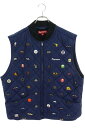 シュプリーム SUPREME サイズ:L 23AW Pins Quilted Work Vest ピンズキルティングワークベスト(ネイビー)【102052】【F...