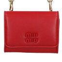 ミュウミュウ miumiu 5MR030 チェーン付きカードケース(レッド)【821052】【SB01】【小物】【中古】bb87#rinkan*S
