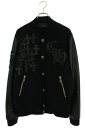 クロムハーツ Chrome Hearts サイズ:M LETTERMAN レターマン CHマルチレザーパッチレザースリーブブルゾン(ブラック)【102052】【...