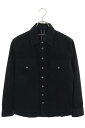 クロムハーツ Chrome Hearts サイズ:SM(JVP) DENIM WESTERN デニムウエスタン 袖クロスパッチクロスボールボタンデニム長袖シャツ...