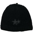 クロムハーツ Chrome Hearts サイズ:ONE SIZE BEANIE CASH スターレザーパッチカシミアニットキャップ(ブラック×シルバー)【20...