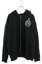 クロムハーツ Chrome Hearts サイズ:XXL SWTSHRT HD ZIP LTD マリブ限定バックホースシュージップアップパーカー(ブラック×シル...