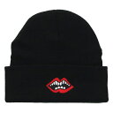 クロムハーツ Chrome Hearts サイズ:ONE SIZE PPO WOOL WATCH CAP ウールワッチキャップ チョンパー刺繍アクリルビーニー(ブラック×レッド)【402052】【GZ11】【小物】【中古】bb376#rinkan*S
