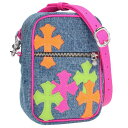 クロムハーツ Chrome Hearts TAKA MINI LTHR タカミニ セメタリークロスマルチパッチデニムショルダーバッグ(インディゴ×ピンク×オレ...