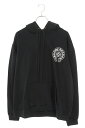 クロムハーツ Chrome Hearts サイズ:XL SWTSHRT PLVR LTD マイアミ限定袖フローラルプルオーバーパーカー(ブラック×ホワイト)【012052】【SJ02】【メンズ】【中古】bb82#rinkan*S