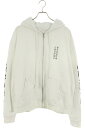 クロムハーツ Chrome Hearts サイズ:L SWTSHRT HD ZIP 袖ロゴプリントジップアップパーカー(ホワイト×シルバー)【712052】【S...