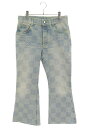 ルイヴィトン LOUISVUITTON サイズ:30インチ 24SS RM241 GRT HQD70E ダミエ総柄ブーツカットデニムパンツ(インディゴ)【112052】【SS13】【メンズ】【中古】bb82#rinkan*A