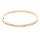 カルティエ Cartier サイズ:16 LOVE BRACELET SM ラブブレス K18PGPAVEダイヤブレスレット(ピンクゴールド×クリア 16.28...