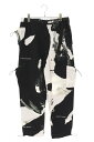 オフホワイト OFF-WHITE サイズ:XL OWVI003S20FAB001 総柄ナイロンロングパンツ(ブラック×ホワイト)【103052】【BS99】【レディース】【中古】bb51#rinkan*B