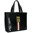 トムブラウン THOM BROWNE トリコロールレザートートバッグ(ブラック)【912052】【BS99】【小物】【中古】bb87#rinkan*B