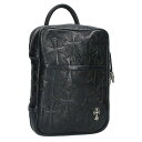 クロムハーツ Chrome Hearts EVERYDAY CARRY LG エブリデイ セメタリークロスパッチレザーハンドバッグ(ブラック×シルバー)【41...
