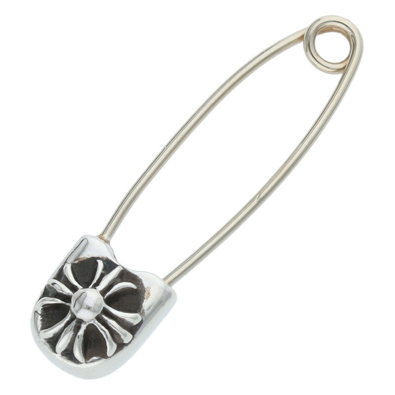 クロムハーツ Chrome Hearts　 SAFETY PIN SM スモールセーフティピン シルバーネックレストップ(シルバー 2.01g)【712052】【SS07】【小物】【中古】bb396#rinkan*B(4)