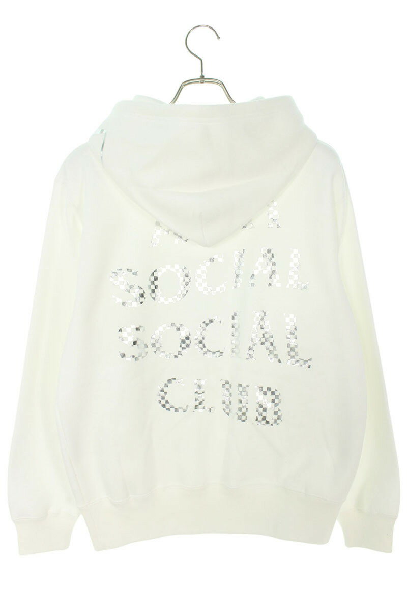 シークエル SEQUEL　×アンチソーシャルソーシャルクラブ ANTI SOCIAL SOCIAL CLUB サイズ:S 23AW WE-23AW-ASSCHD-01 WEEKEND ロゴプリントパーカー(ホワイト)【722052】【BS99】【メンズ】【中古】bb18#rinkan*S