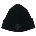クロムハーツ Chrome Hearts CHプラスレザーパッチカシミアビーニーニットキャップ(ブラック)【612052】【SS07】【小物】【中古】bb41...