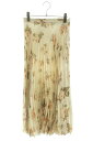 セリーヌ CELINE サイズ:36 2J369391P フラワープリントプリーツスカート(ベージュ)【612052】【BS99】【レディース】【中古】bb33...