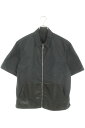 クロムハーツ Chrome Hearts サイズ:XL SEDATED カーペンターレザーポケットナイロンジップ半袖シャツ(ブラック×シルバー)【812052】...