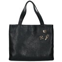 クロムハーツ Chrome Hearts チャーム付きレザーミニトートバッグ(ブラック×シルバー)【222052】【SS07】【小物】【中古】bb223#ri...