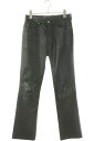 クロムハーツ Chrome Hearts サイズ:25インチ LTHR PANTS フレアニーレザーロングパンツ(ブラック×シルバー)【712052】【SS07...