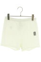 クロムハーツ Chrome Hearts サイズ:XS NOT VERTICAL LETTERS SWT PANT ロゴ刺繍スウェットハーフパンツ(ホワイト)【...