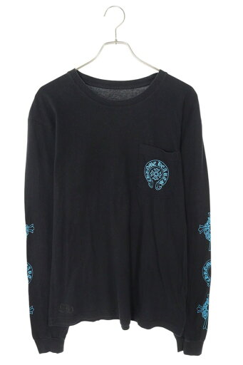 クロムハーツ Chrome Hearts サイズ:L CH L S 1 バックトリプルクロスプリント長袖カットソー(ブラック×ブルー)【122052】【SJ02】【メンズ】【中古】bb349#rinkan*B クロムハーツ Chrome Hearts サイズ:L CH L S 1 バックトリプルクロスプリント長袖カットソー(ブラック×ブルー)【122052】【SJ02】【メンズ】【中古】bb349#rinkan*B