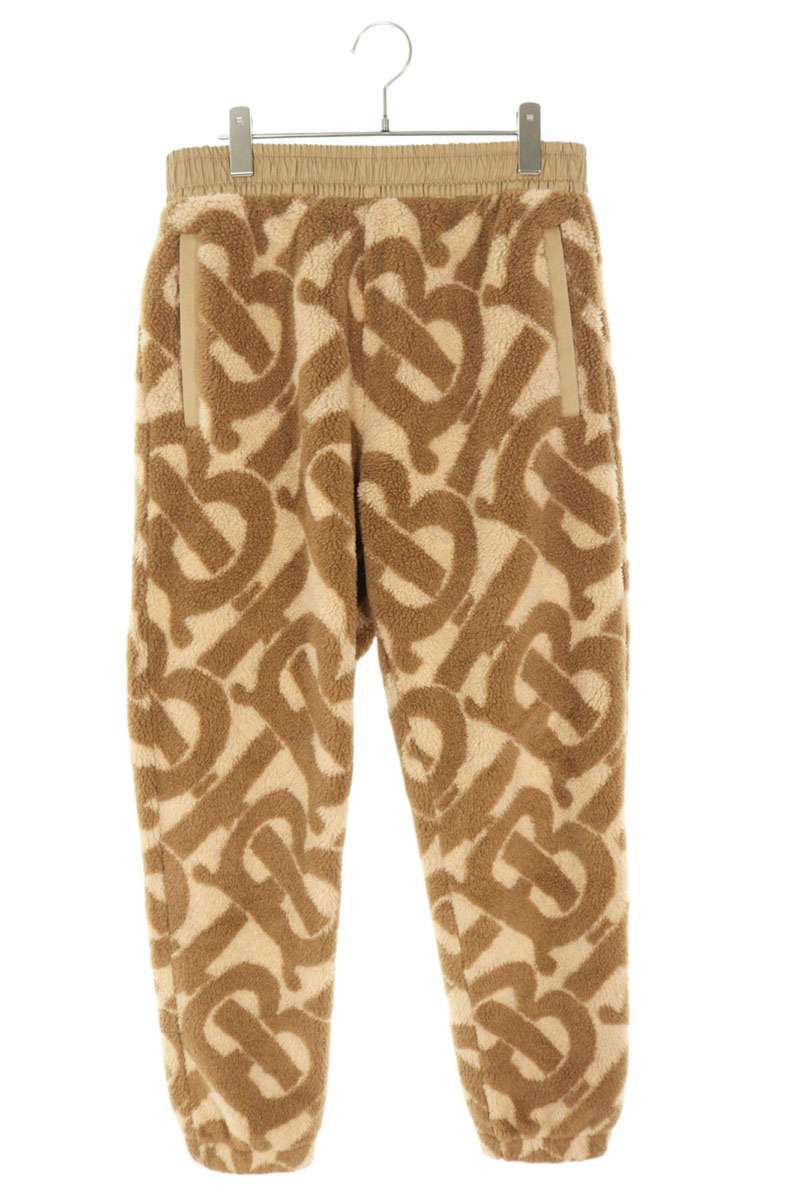 バーバリー Burberry サイズ:S 8058388 ロゴ総柄ボアトラックロングパンツ(ブラウン)【122052】【BS55】【メンズ】【中古】bb334#rinkan*A