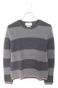 トムブラウン THOM BROWNE サイズ:2 ボーダーニット(グレー)【103052】【BS99】【レディース】【中古】bb87#rinkan*B(4)