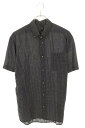 クロムハーツ Chrome Hearts サイズ:L クロウボールボタンチェック柄半袖シャツ(ブラック×シルバー)【322052】【SJ02】【メンズ】【中古】...