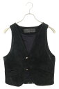 クロムハーツ Chrome Hearts サイズ:S CLASSIC 2B SUD クロスボールボタンスエードレザーベスト(ブラック×シルバー)【322052】...