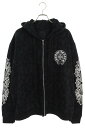 クロムハーツ Chrome Hearts サイズ:XL SWTSHRT HD ZIP ジップパーカー CHクロス総柄プリントダガージップパーカー(ブラック×シル...