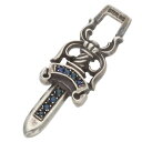 クロムハーツ Chrome Hearts #10DAGGER P SAP #10ダガーペンダント PAVEサファイア シルバーネックレストップ(シルバー×ブルー 11.11g)【422052】【SJ02】【小物】【中古】bb412#rinkan*B(4)