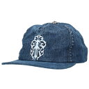 クロムハーツ Chrome Hearts サイズ:ONE SIZE TRUCKER CAP デニムトラッカー ダガー刺繍クロスボール付きデニムキャップ(インディゴ×シルバー)【522052】【OM10】【小物】【中古】bb205#rinkan*S