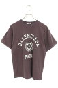 バレンシアガ BALENCIAGA サイズ:XXS 612965 TMV98 カレッジロゴミディアムフィットTシャツ(ダークパープル調)【103052】【BS5...