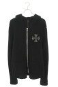 クロムハーツ Chrome Hearts サイズ:S Y NOT CHプラスパッチカシミアローゲージニットパーカー(ブラック×シルバー)【103052】【OS0...