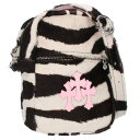 クロムハーツ Chrome Hearts TAKA MINI LTHR タカミニ クロスパッチハラコレザーショルダーバッグ(ホワイト×ブラック×ピンク)【10...